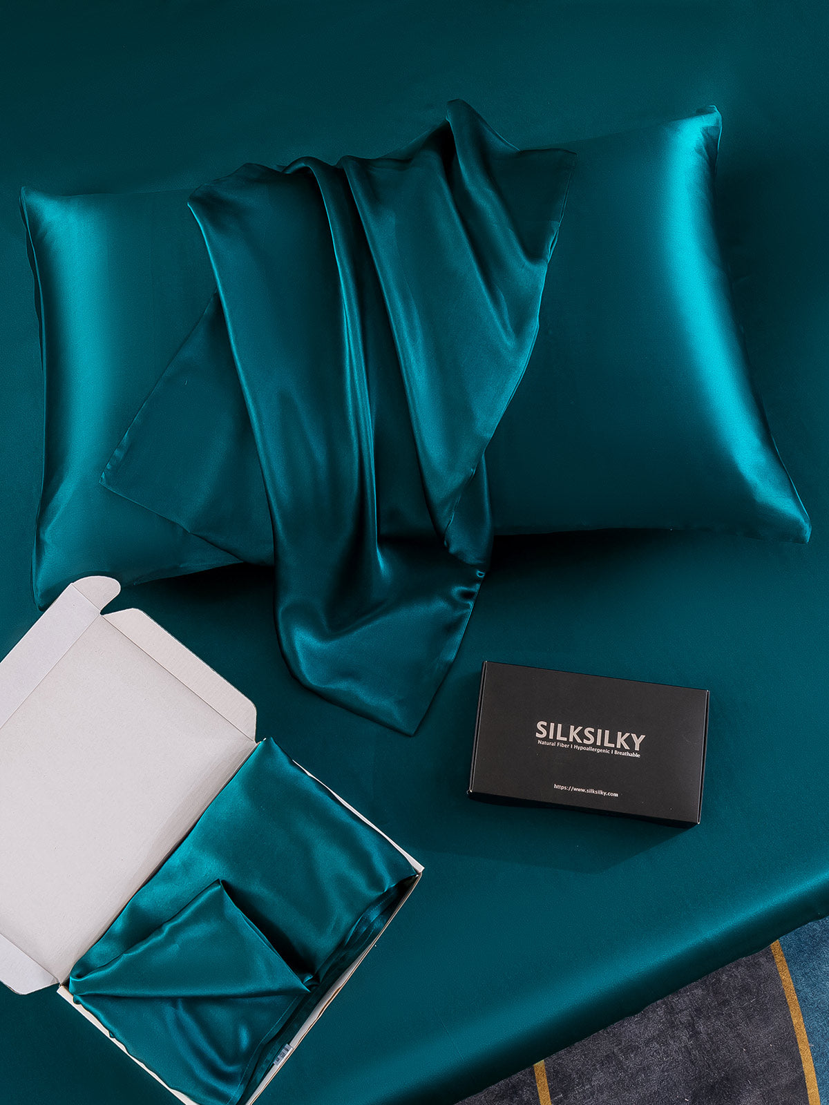 [Teal] SilkSilky 22Momme Pure Silk Pillowcase 005