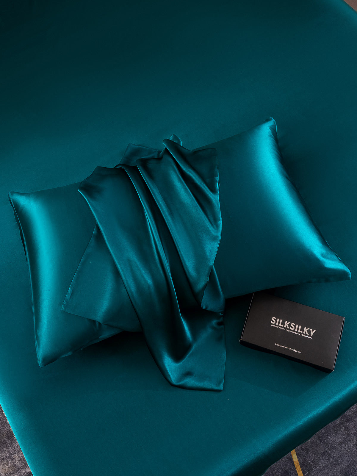 [Teal] SilkSilky 22Momme Pure Silk Pillowcase 005