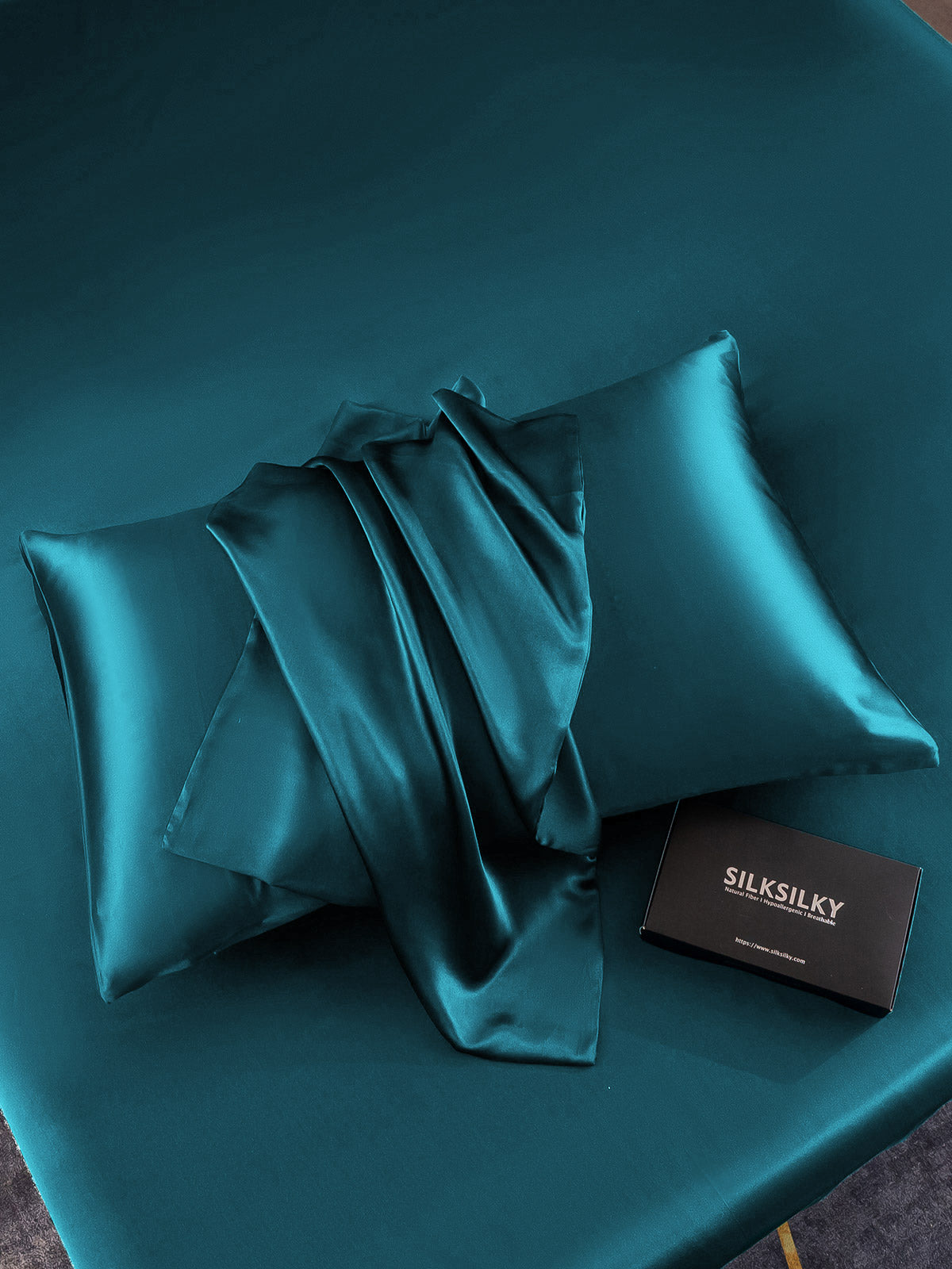 [Teal] SilkSilky 22Momme Pure Silk Pillowcase 006