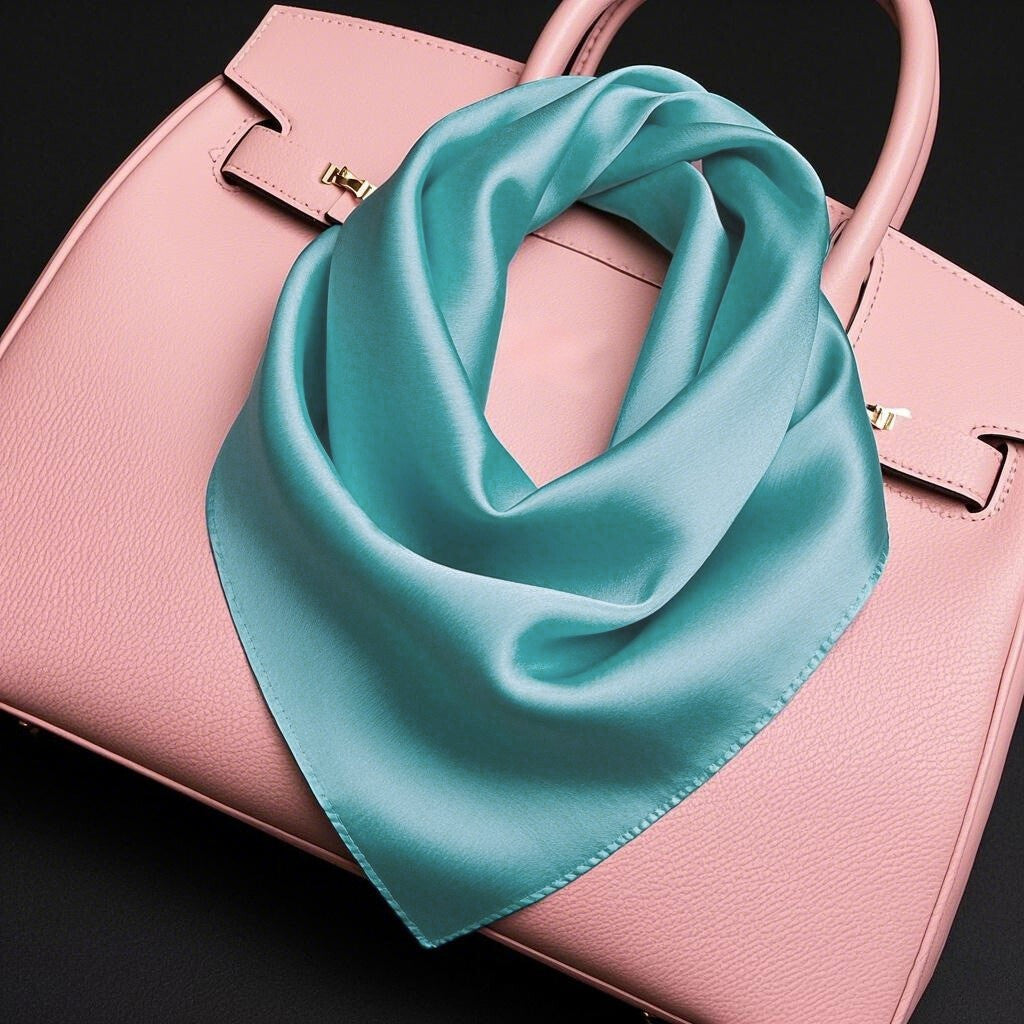 [Teal] SilkSilky Pure Silk Scarf 002
