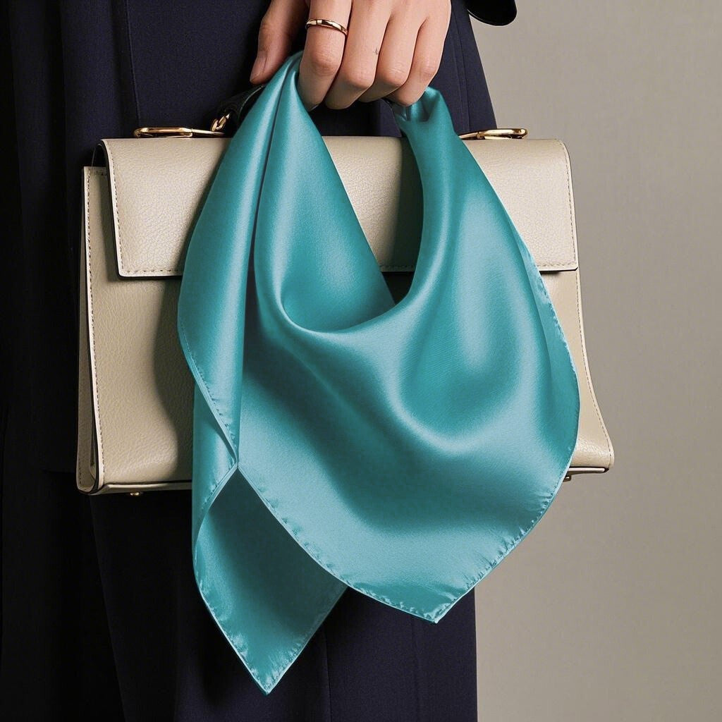 [Teal] SilkSilky Pure Silk Scarf 003