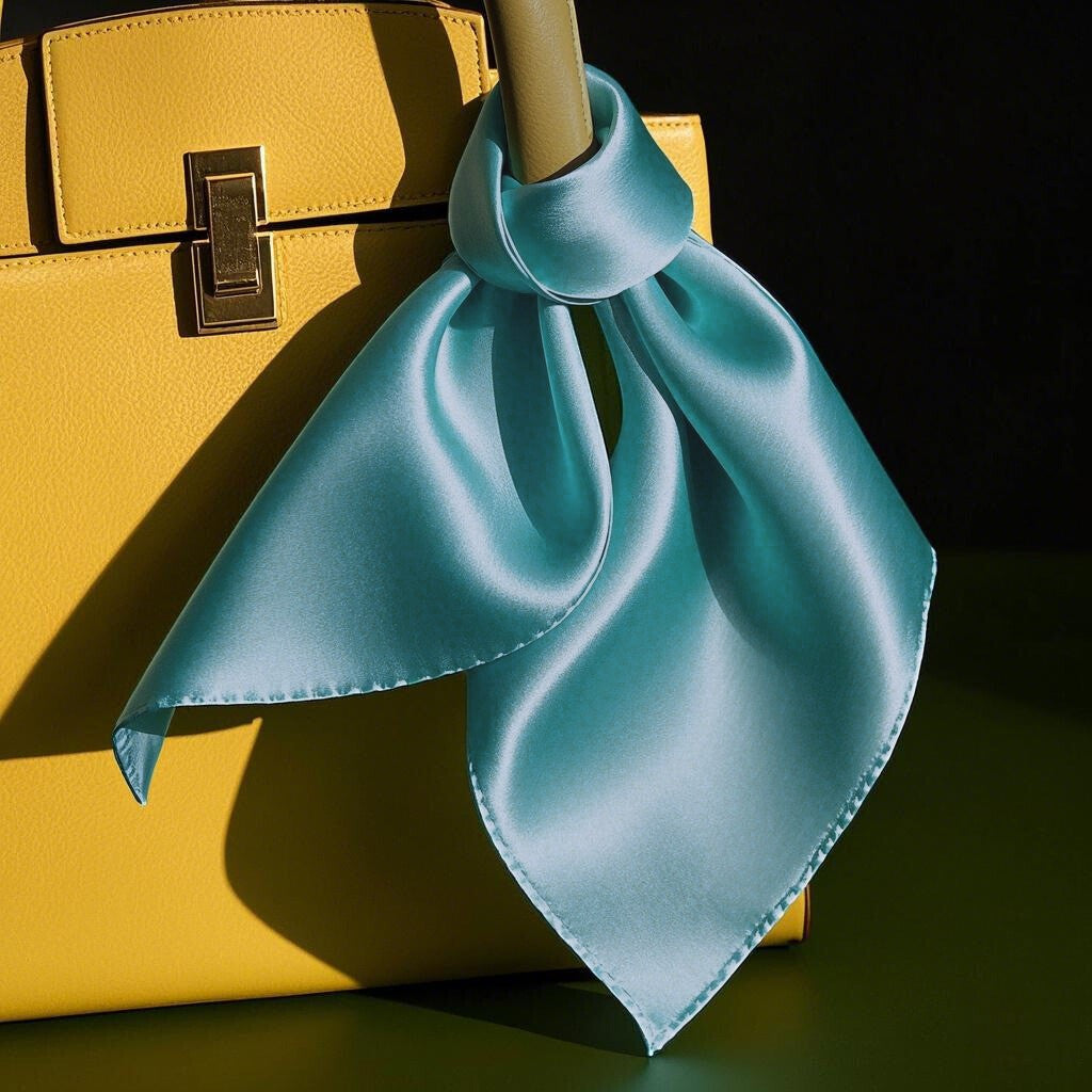 [Teal] SilkSilky Pure Silk Scarf 004