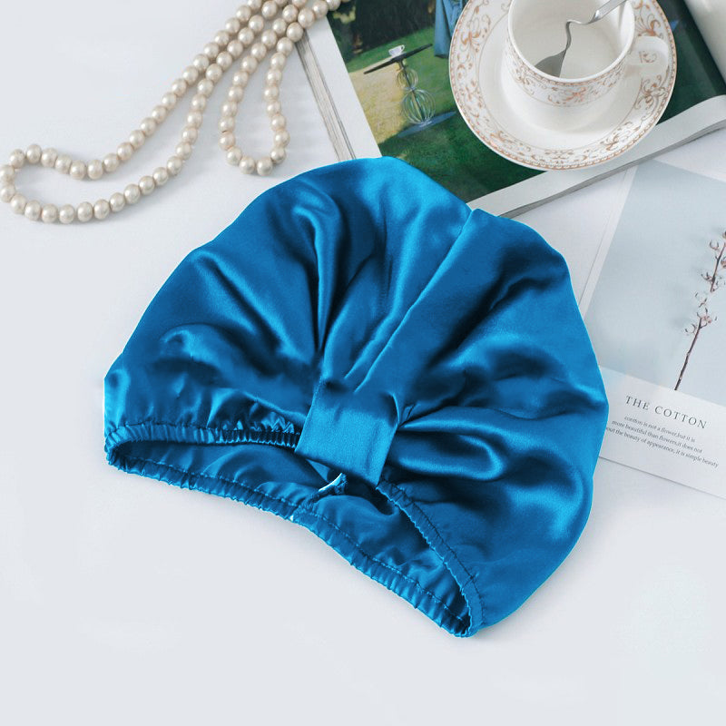 [Teal] SilkSilky Pure Silk Sleep Cap 002