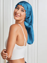 [Teal] SilkSilky  Pure Silk Sleep Cap 004