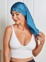 [Teal] SilkSilky  Pure Silk Sleep Cap 005