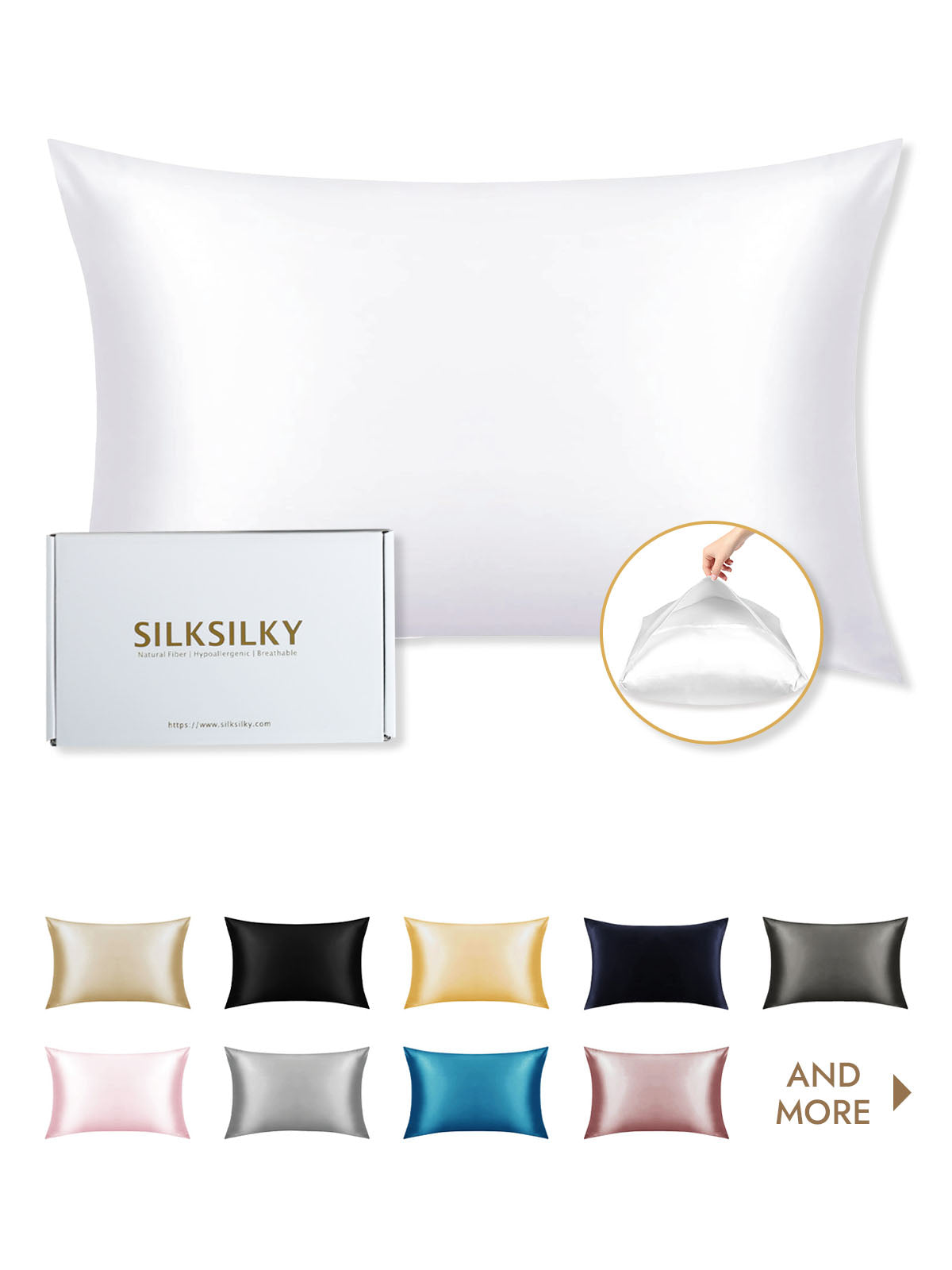 19Momme 100% Mulberry Silk Pillowcase - Envelope Closure