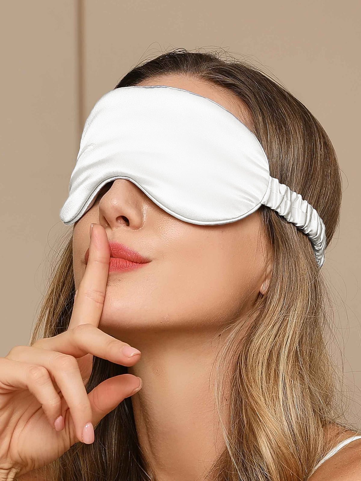[White] SilkSilky 19Momme Pure Silk Eye Mask 001