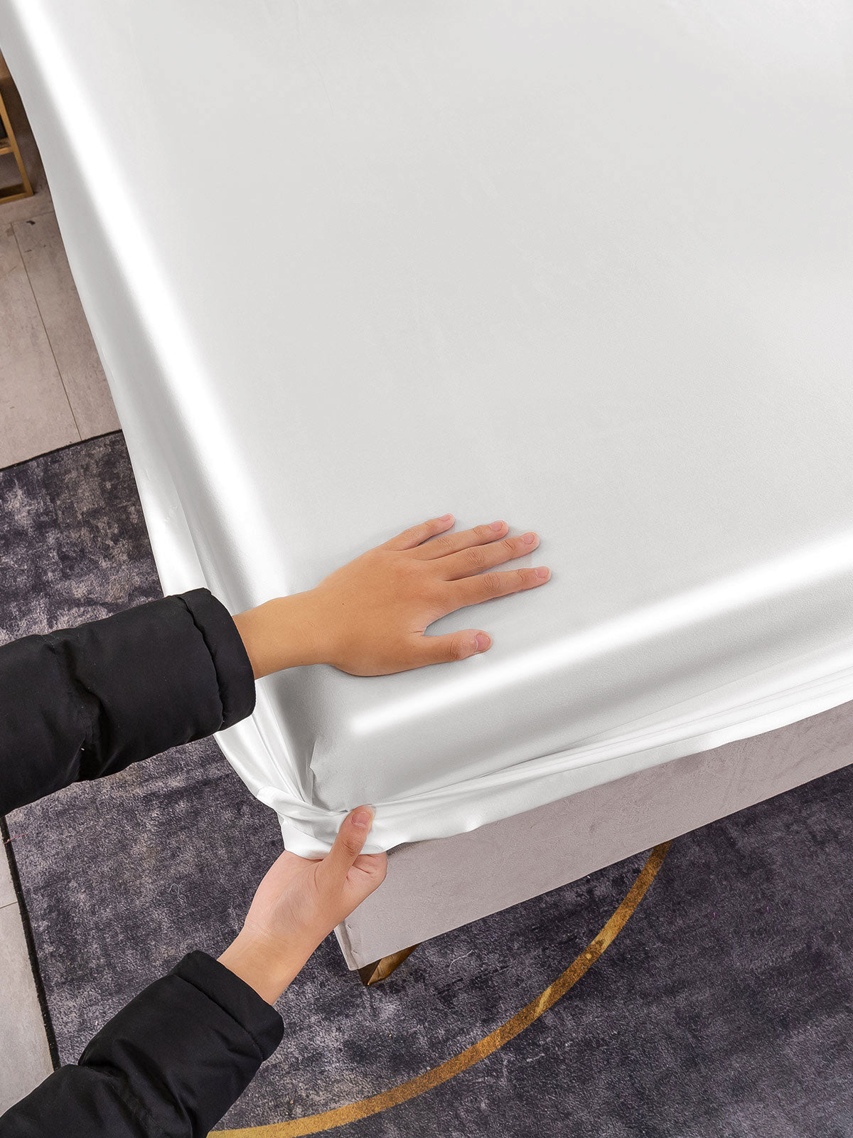 [White] SilkSilky 19Momme Pure Silk Sheet 003