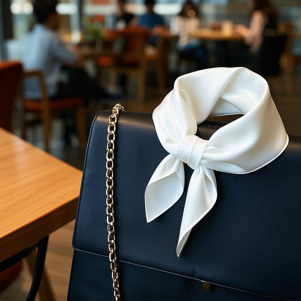 [White] SilkSilky Pure Silk Scarf 002