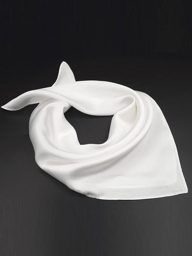 [White] SilkSilky Pure Silk Scarf 003