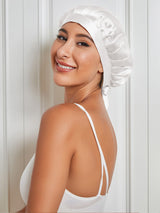 [White] SilkSilky  Sleep Cap 001