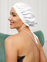 [White] SilkSilky  Sleep Cap 001