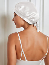 [White] SilkSilky  Sleep Cap 003