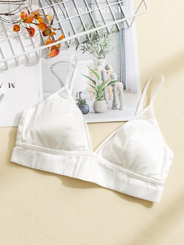 [White] SilkSilky Silk Knitted Bra 005