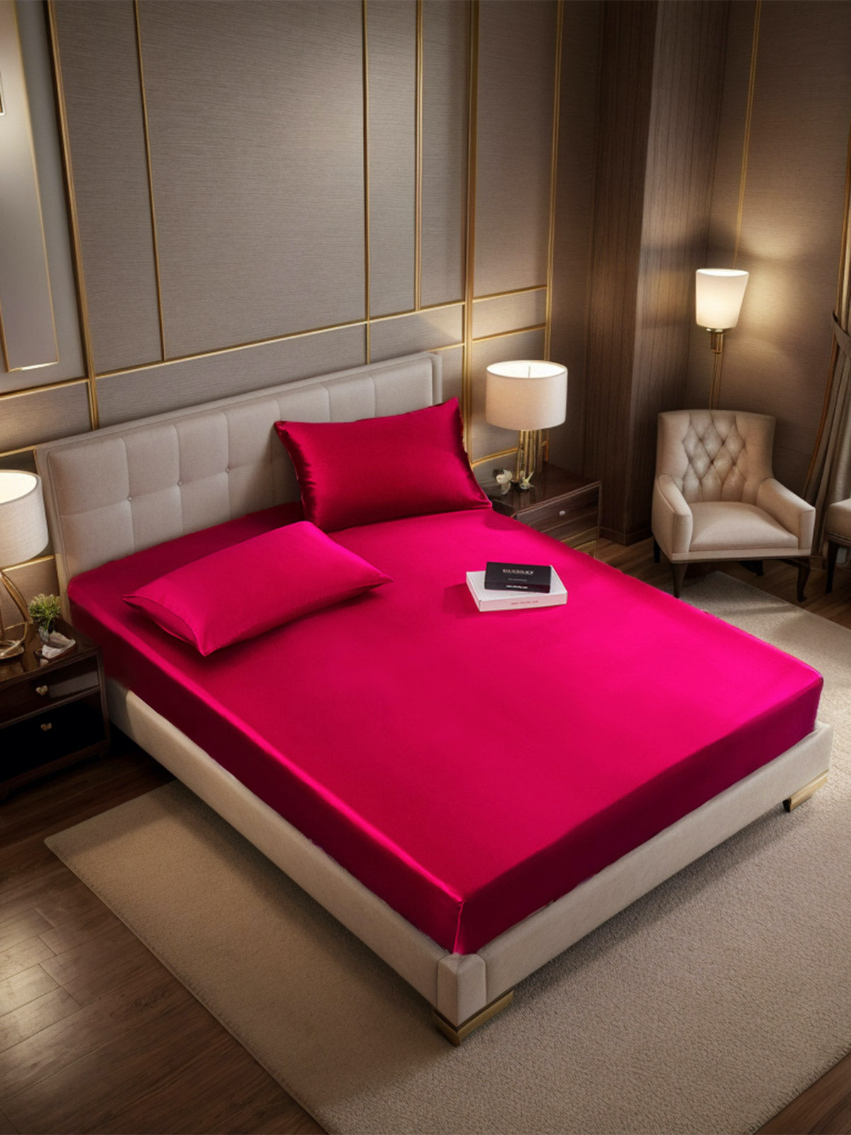[Wine] SilkSilky 19Momme Pure Silk Bedding Set 001