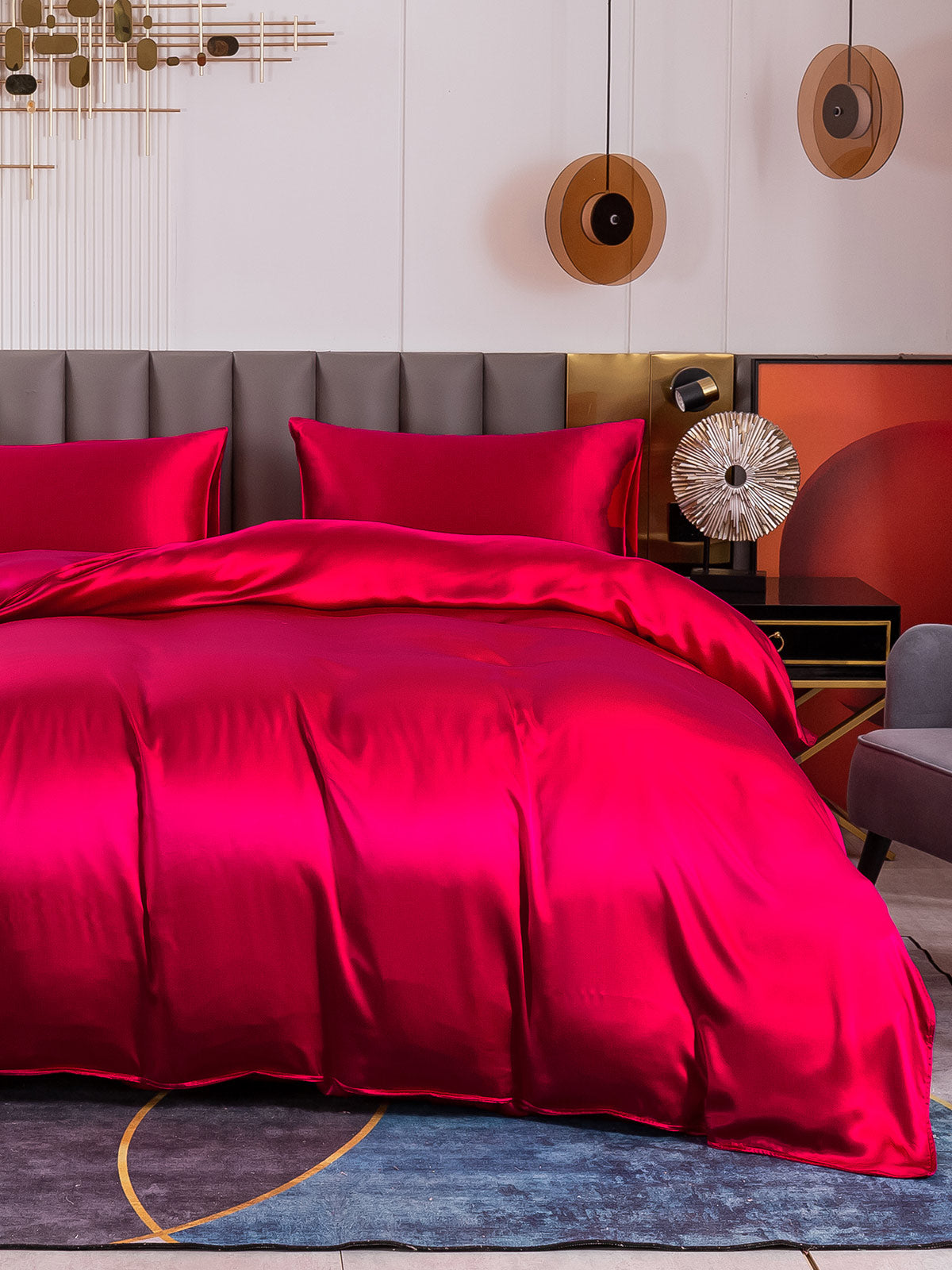 [Wine] SilkSilky 19Momme Pure Silk Bedding Set 002