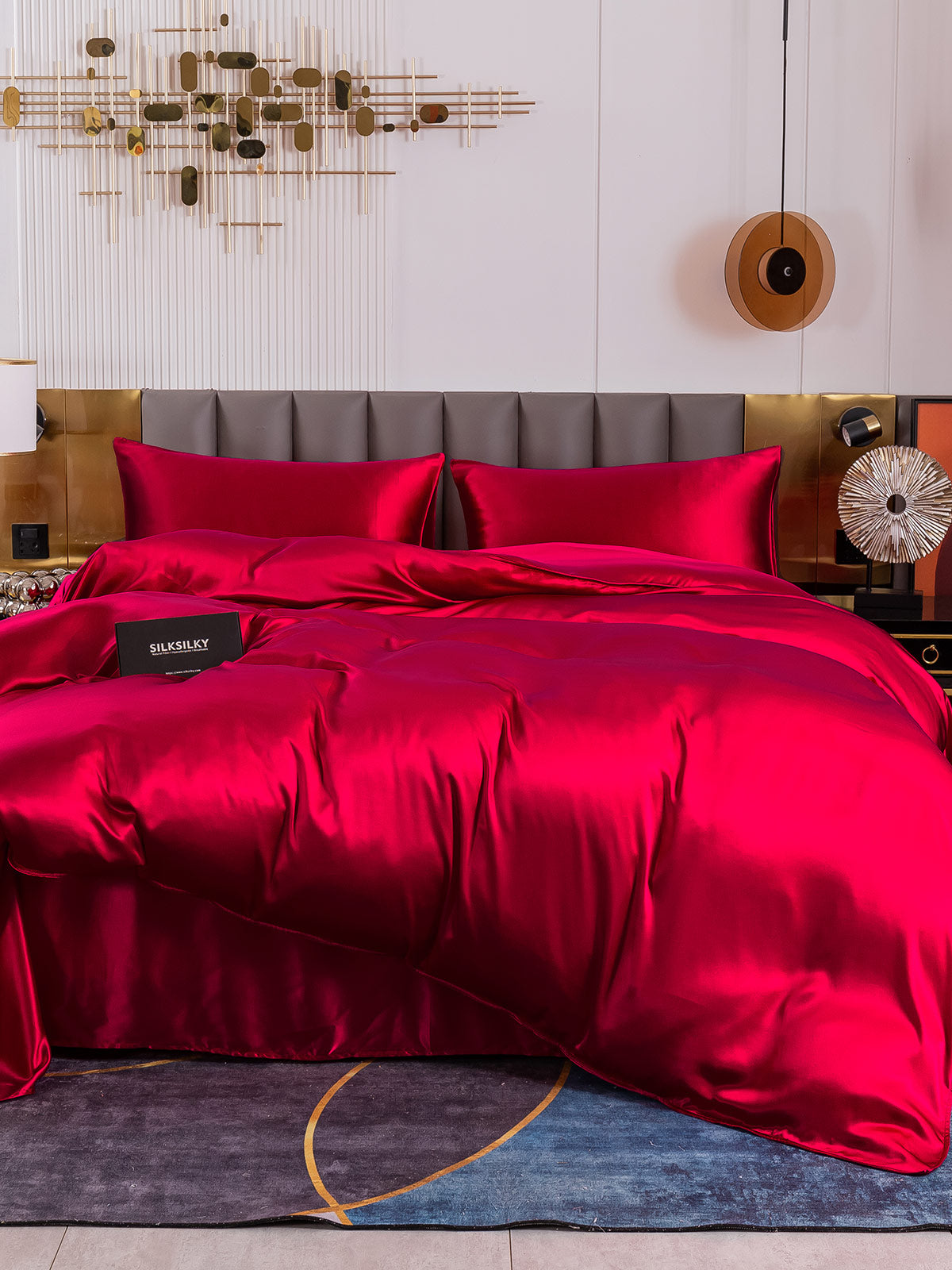 [Wine] SilkSilky 19Momme Pure Silk Bedding Set 003