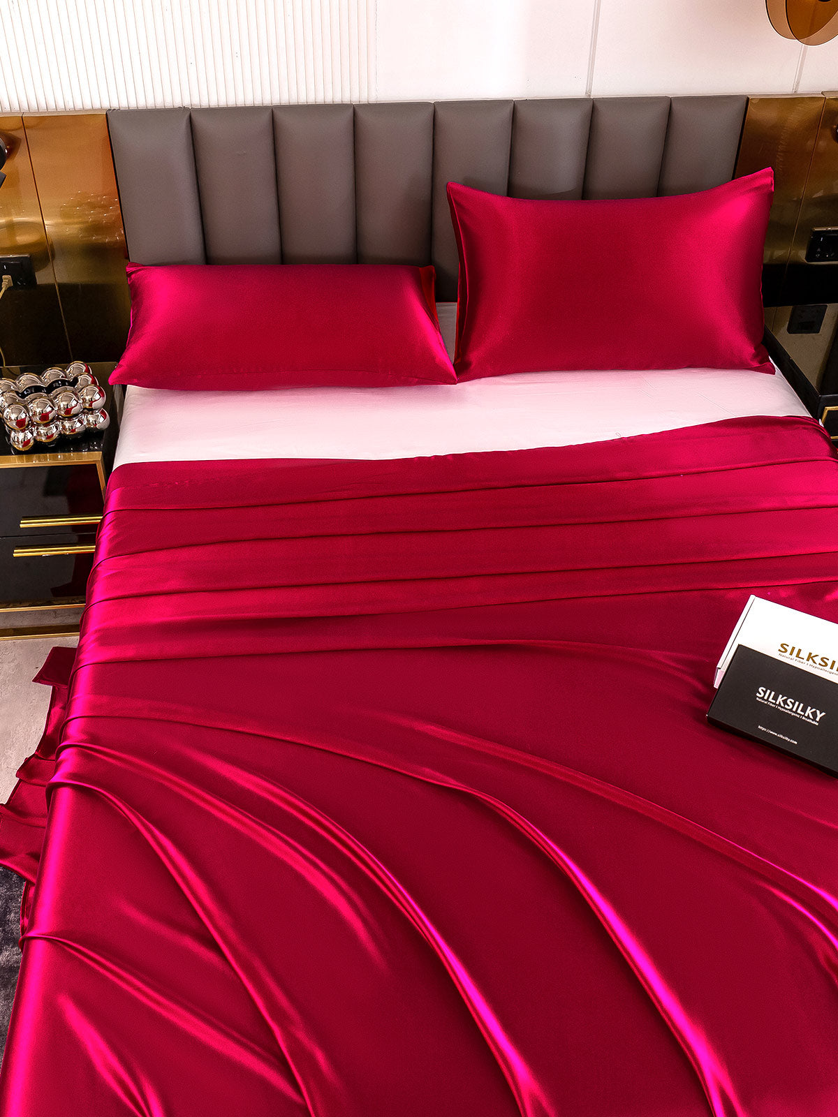 [Wine] SilkSilky 19Momme Pure Silk Bedding Set 004