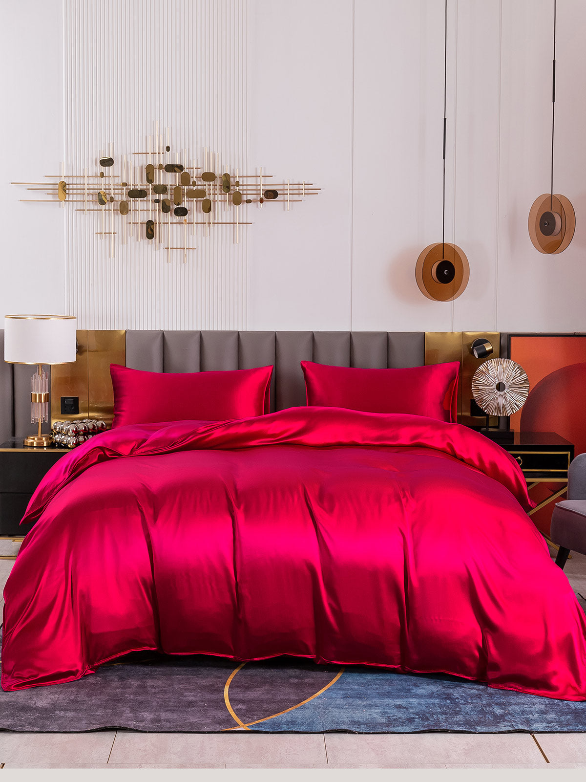 [Wine] SilkSilky 19Momme Pure Silk Bedding Set 004