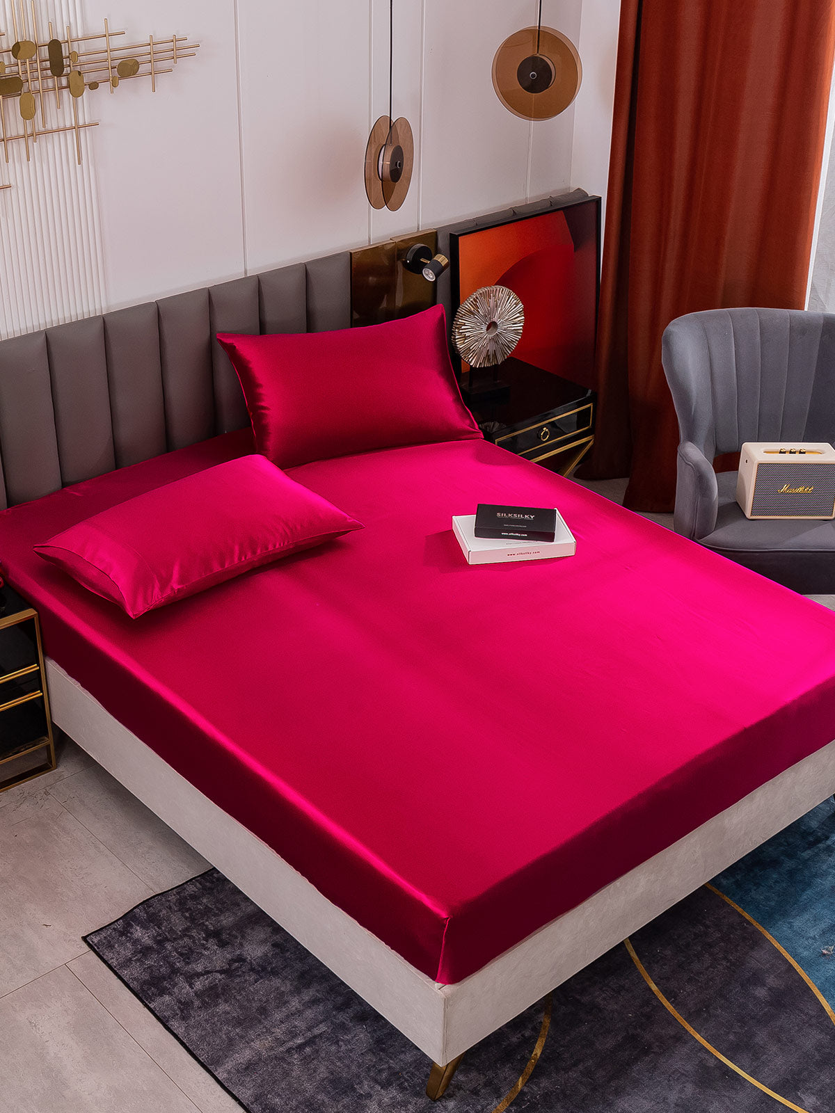 [Wine] SilkSilky 19Momme Pure Silk Bedding Set 005
