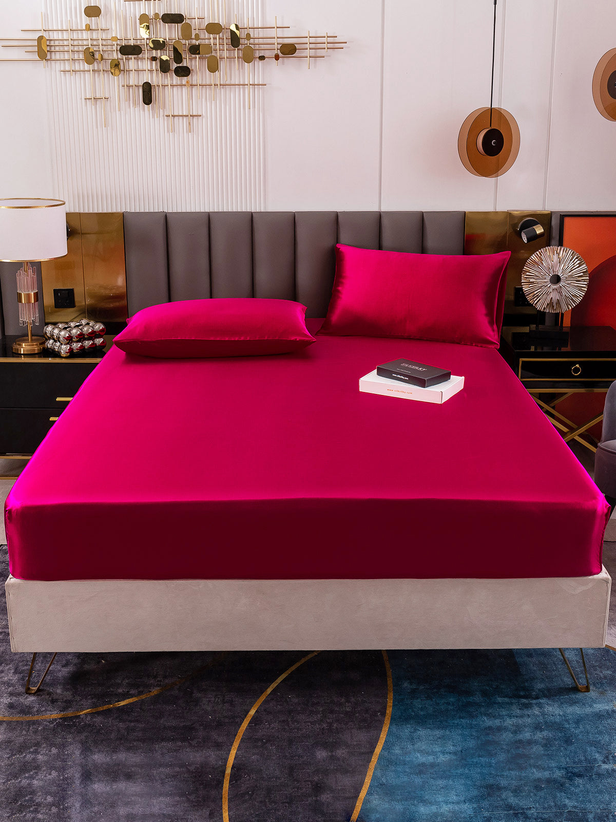 [Wine] SilkSilky 19Momme Pure Silk Bedding Set 008