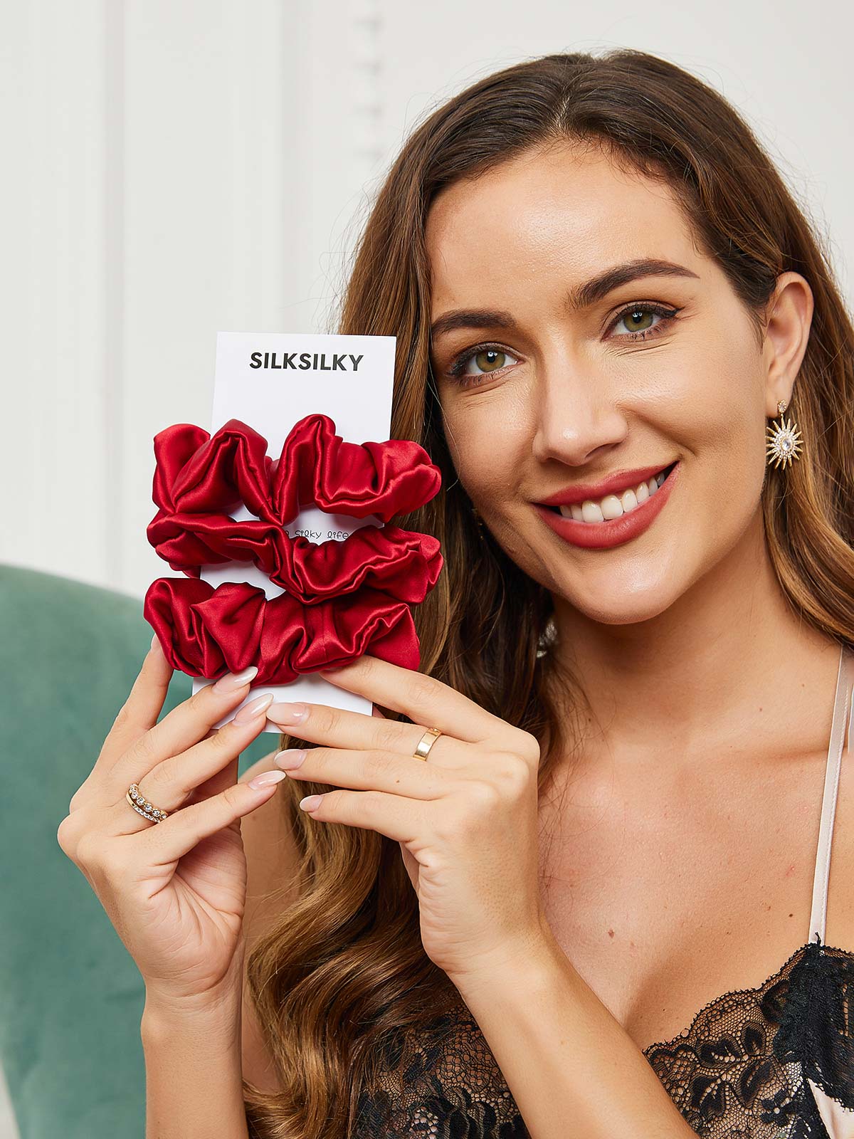 [Wine] SilkSilky 19Momme Pure Silk Scrunchie 001