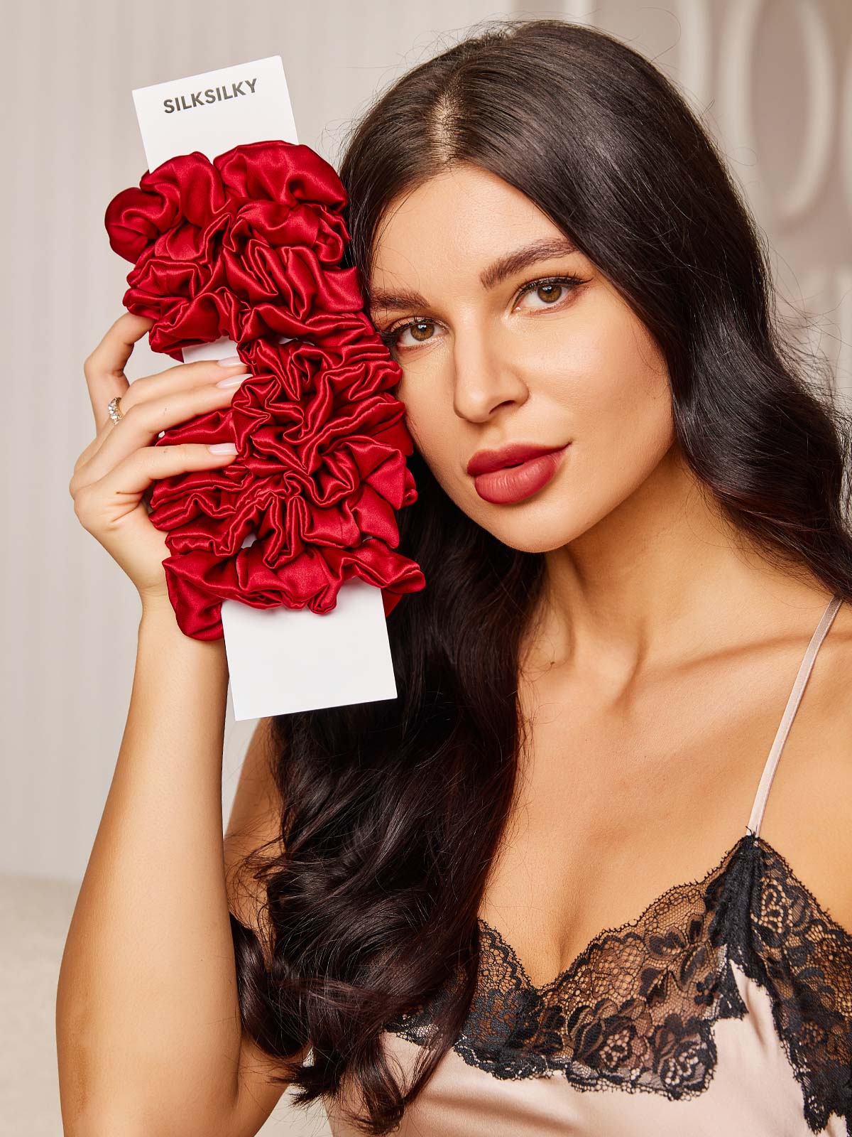[Wine] SilkSilky 19Momme Pure Silk Scrunchie 001