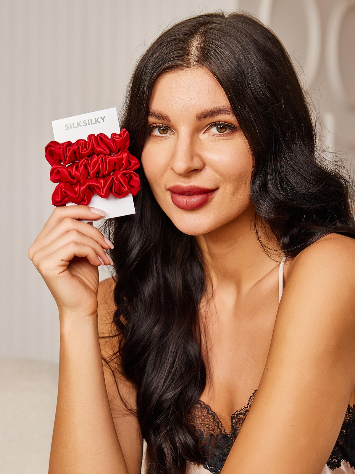 [Wine] SilkSilky 19Momme Pure Silk Scrunchie 001