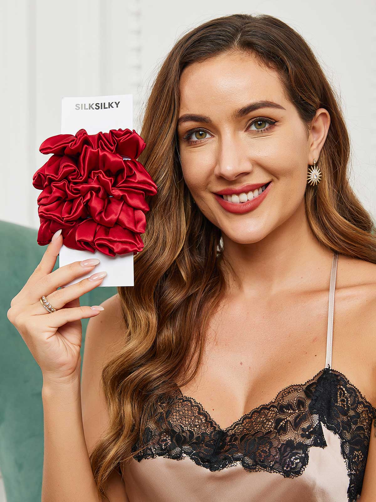 [Wine] SilkSilky 19Momme Pure Silk Scrunchie 002
