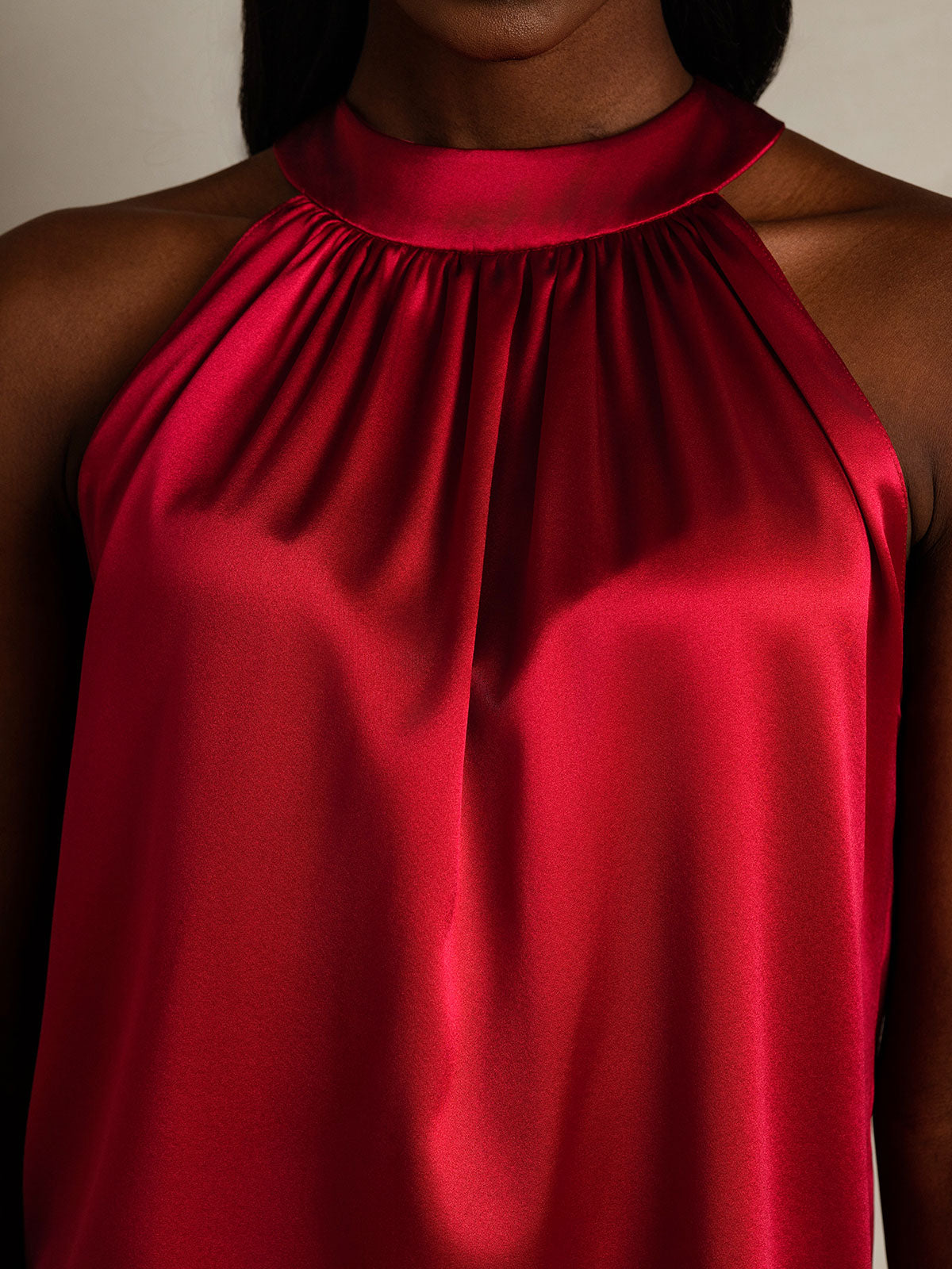 [Wine] SilkSilky 19Momme Silk Sleeveless Womens T-Shirt 008