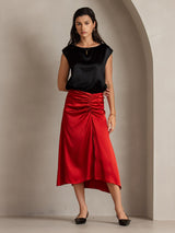 [Wine] SilkSilky  19Momme Skirt 007