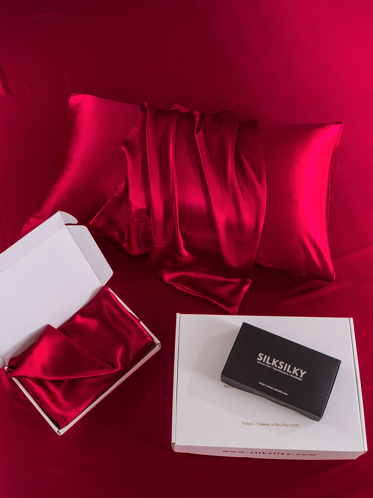 [Wine] SilkSilky 22Momme Pure Silk Pillowcase 005