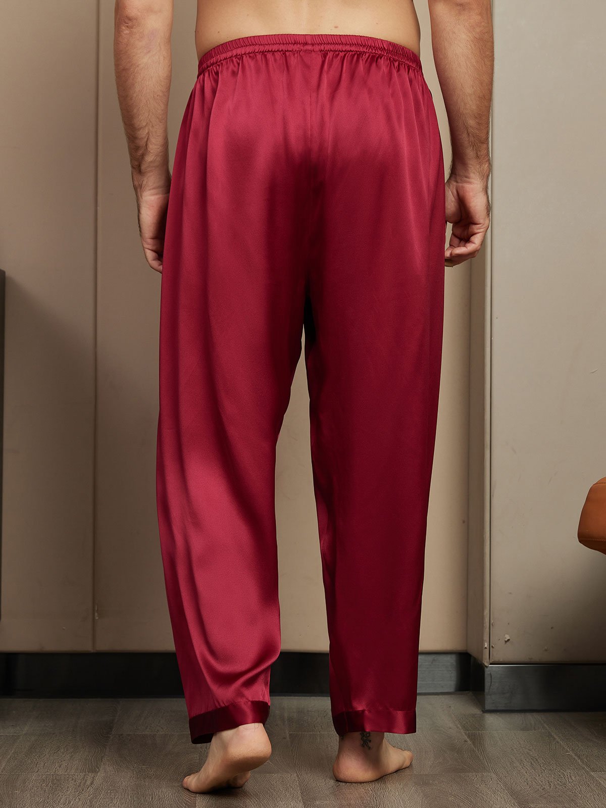 [Wine] SilkSilky Pure Silk Mens Sleep Bottoms 002