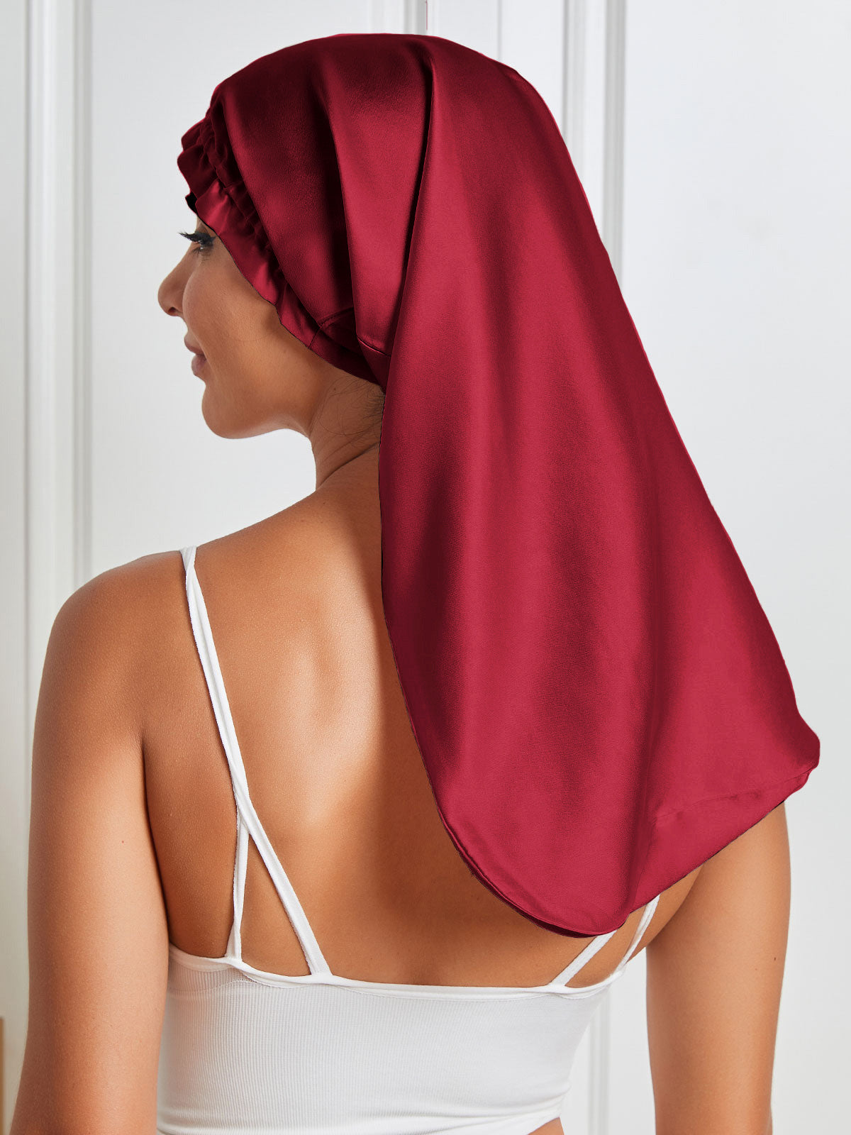 [Wine] SilkSilky Pure Silk Sleep Cap 006