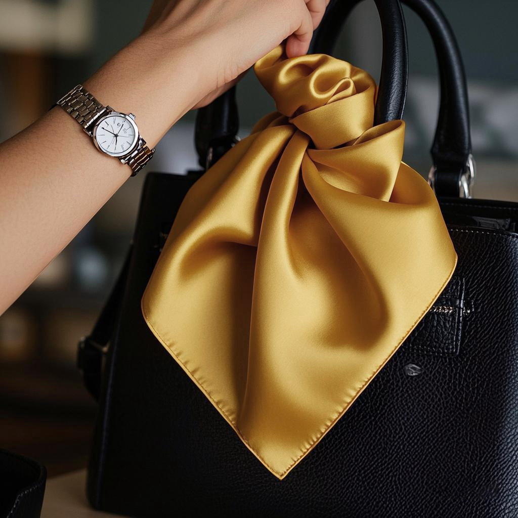 [Yellow] SilkSilky Pure Silk Scarf 001