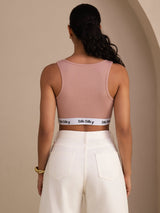 [Pink] SilkSilky  Sleeveless Crew Neck Camisole Top 002