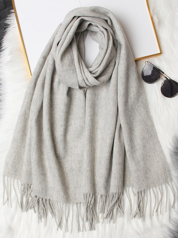 SilkSilky US Wool Scarf Gray 009