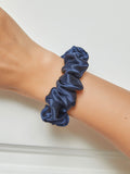 SilkSilky  19Momme Pure Silk Scrunchie DarkBlue 001