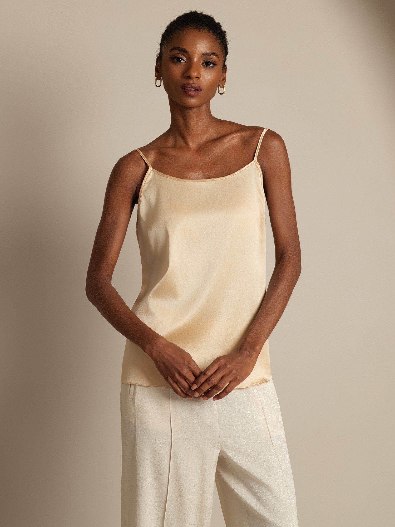 [Champagne] SilkSilky  19Momme Silk Camisoles 003