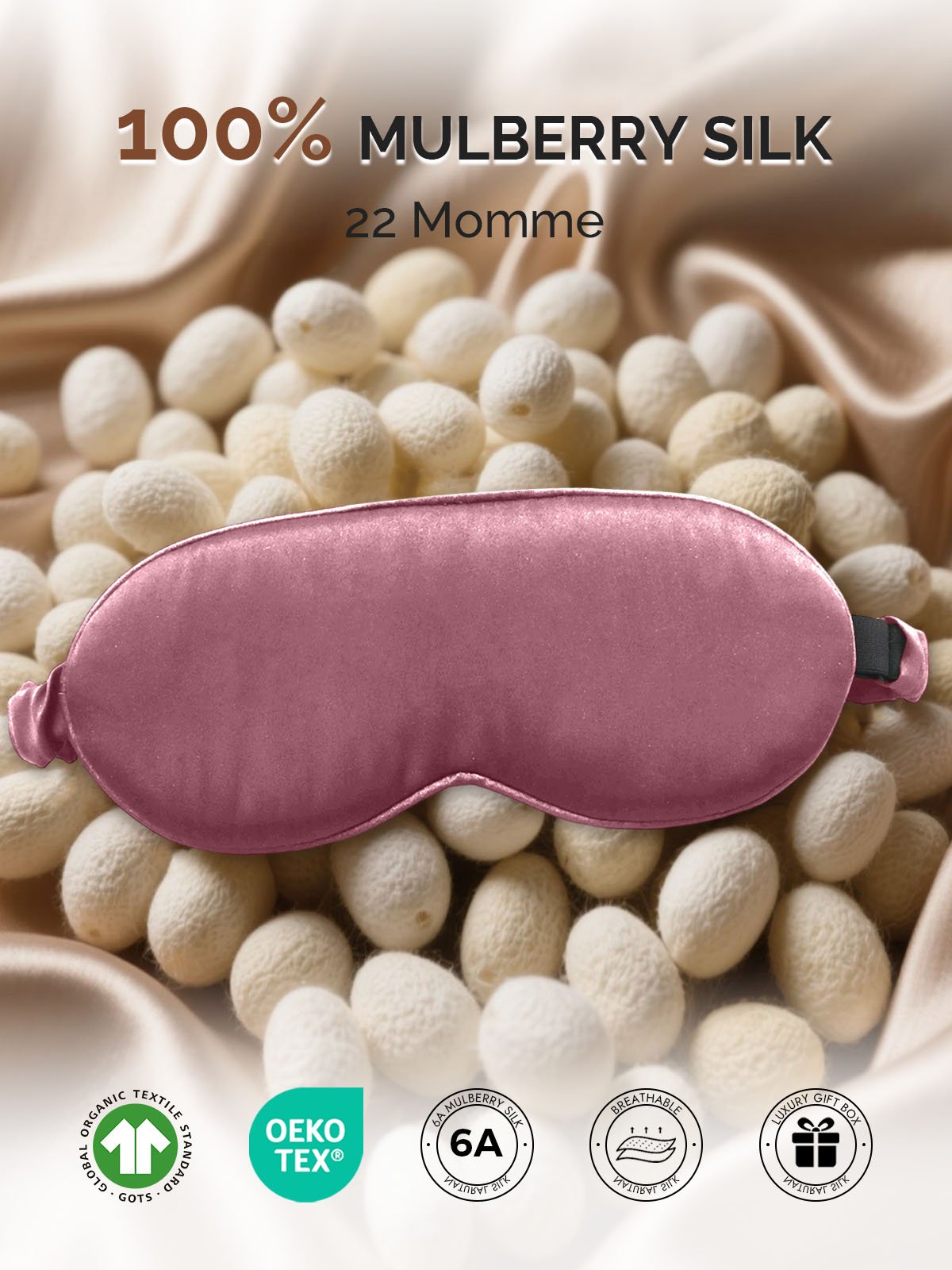 [PaleMauve] SilkSilky 22Momme Pure Silk Eye Mask 002