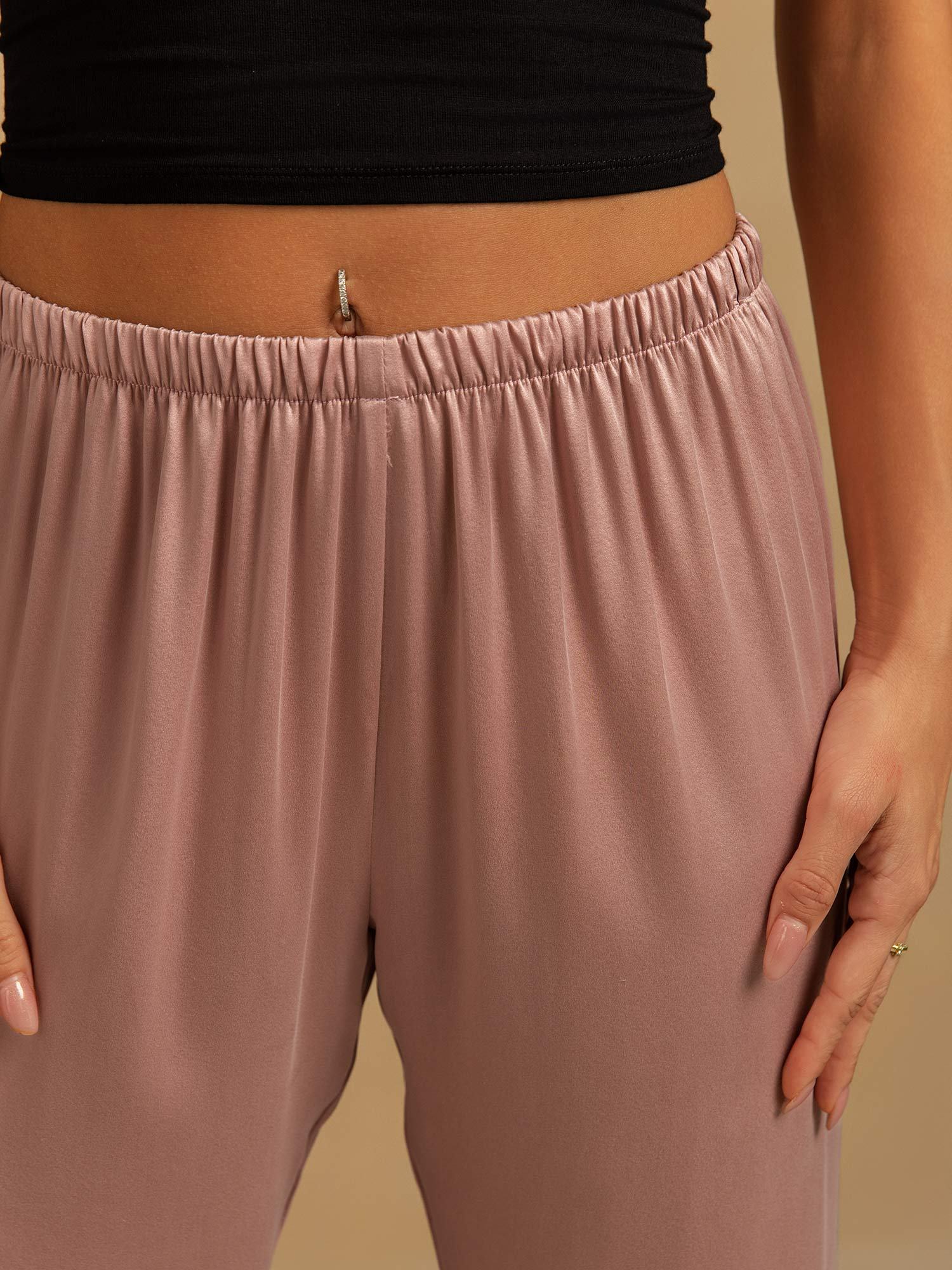 [Peach Skin] SilkSilky  19Momme Silk Womens Sleep Bottoms 004,