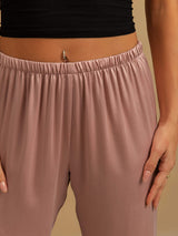 [Peach Skin] SilkSilky  19Momme Machine-Washable Silk Women's Sleep Pants 004