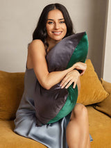 [DarkGreen+DarkGray] SilkSilky  22Momme Pure Silk Pillowcase 003