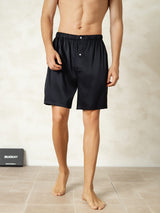 [Black] SilkSilky  Men's Sleep Shorts 001