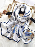 SilkSilky US Pure Silk Scarf Blue 003