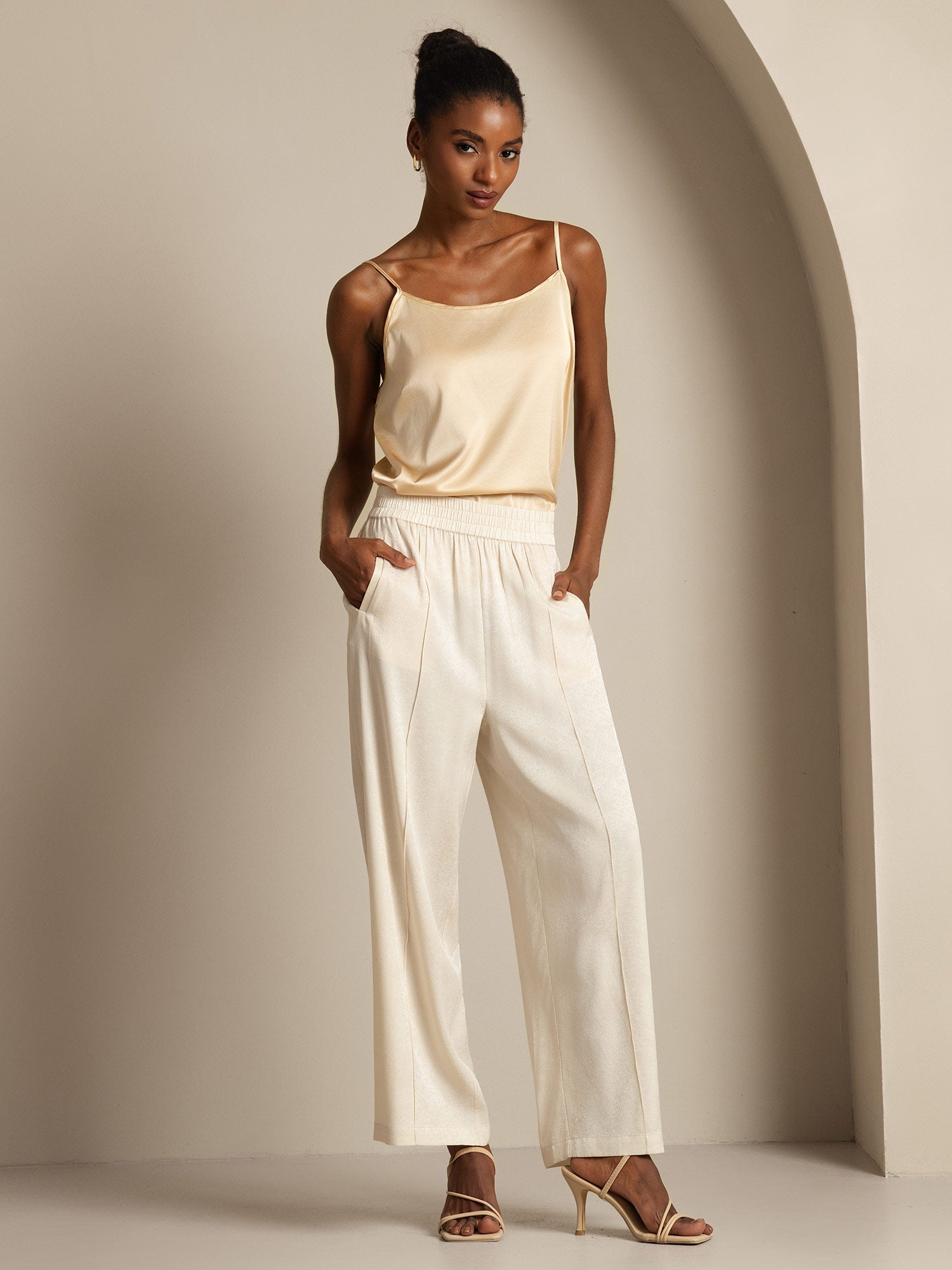 [Champagne] SilkSilky  19Momme Silk Camisoles 008