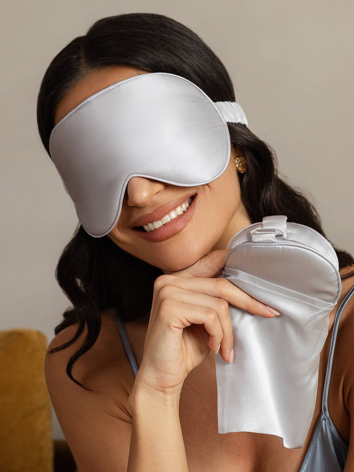 [Silver] SilkSilky Pure Silk Eye Mask 004
