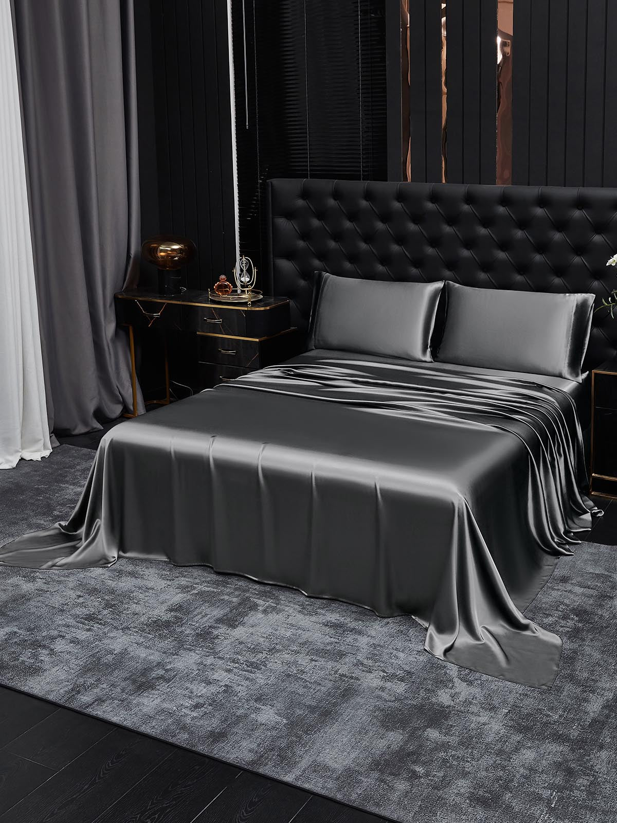 [Dark Gray] SilkSilky  19Momme Pure Silk Bedding Set 001