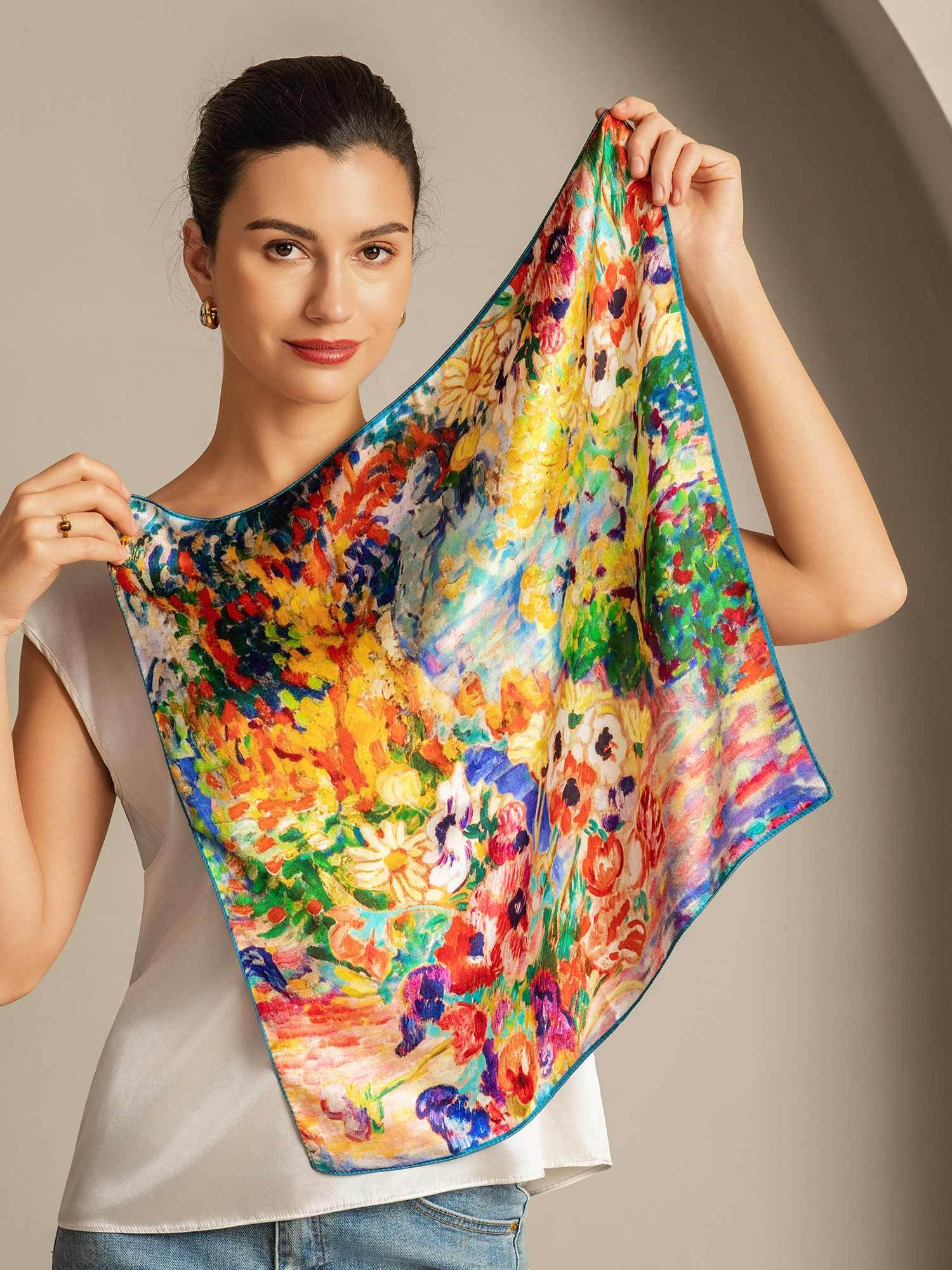 [Multi] SilkSilky Pure Silk Scarf 001