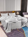 SilkSilky US 22Momme Pure Silk Bedding Set Silver 004